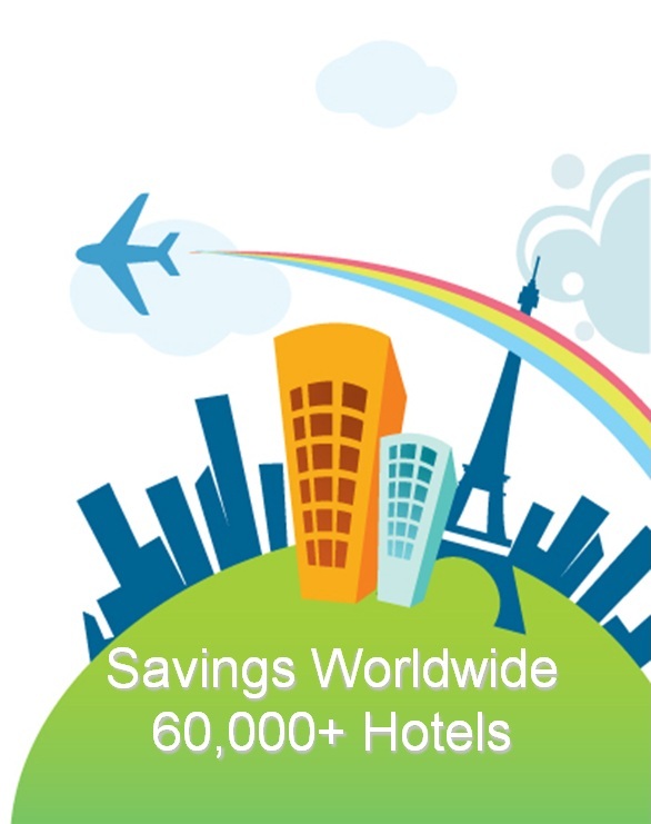 Savings worldwide 60,000+ hotels
